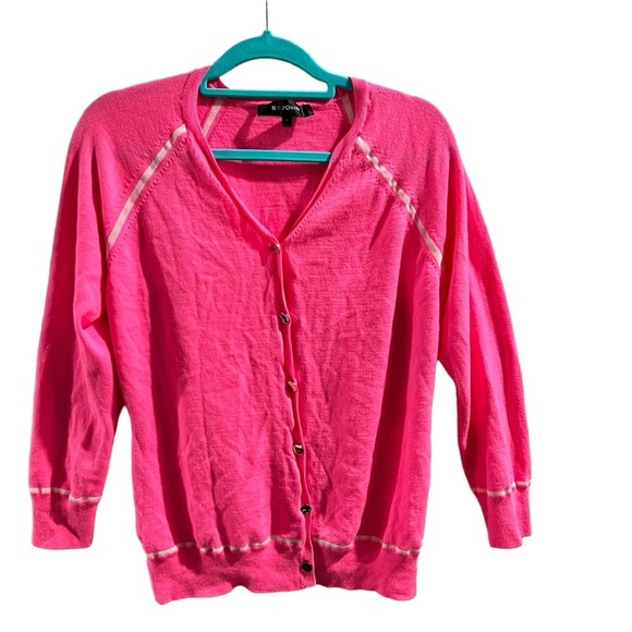 St.john pink wool cardigan blend sweater size large - Picture 3 of 13